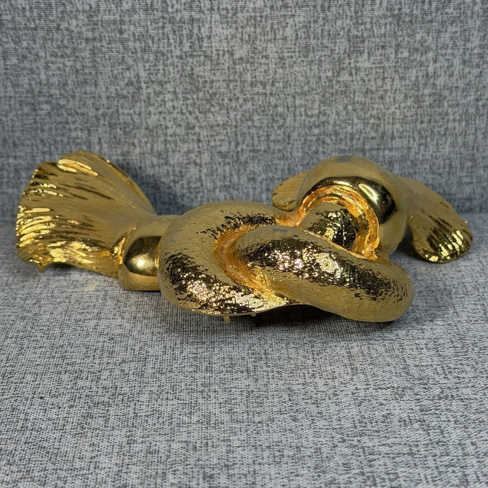 Rare Vintage 1988 Christopher Ross Signed Massive Bow Tassel Gold Belt Buckle